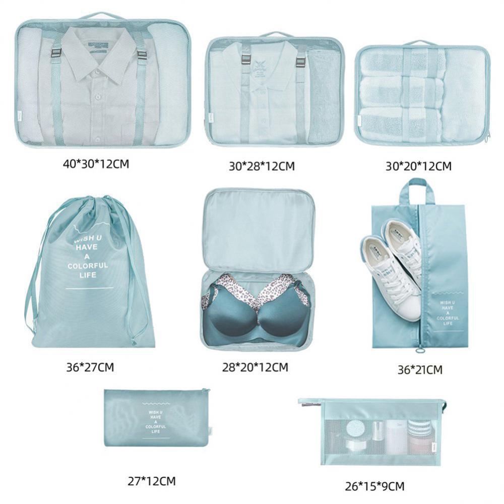 8-Piece Travel Organizer Set – Luggage Divider Packing Cubes for Clothes, Shoes & Toiletries