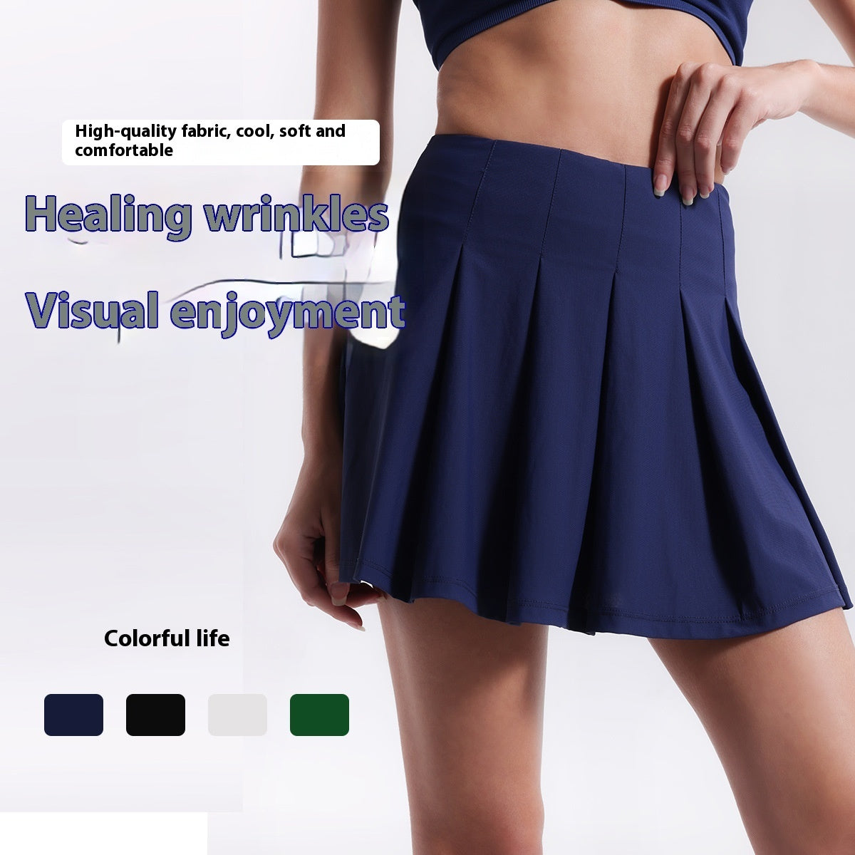 Aerobics High Waist Anti-exposure Running Quick-drying Fitness Yoga Exercise Pleated Tennis Skirt,Girl Women Plus Size Pleated Uniform Casual Skater with Elastic Waist and Pockets