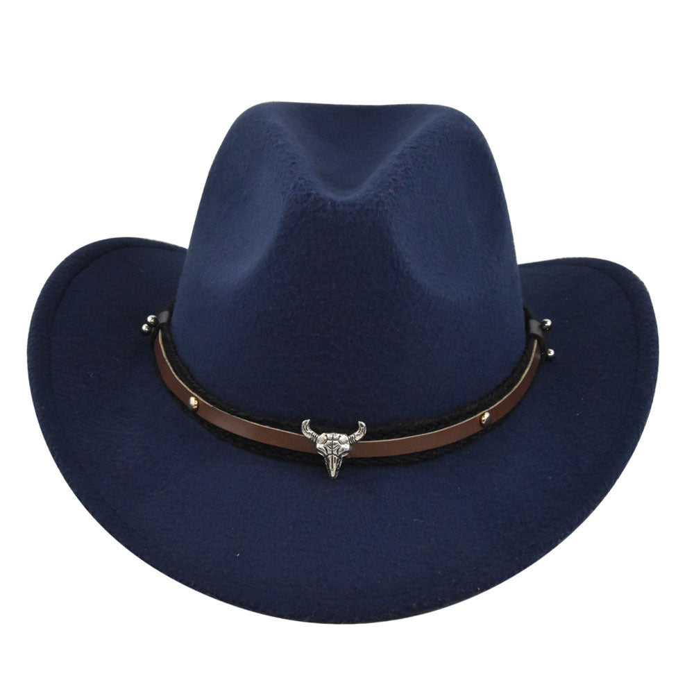 Cow head Western Cowboy Hat – Stylish Cornice Jazz Cap for a Bold Look
