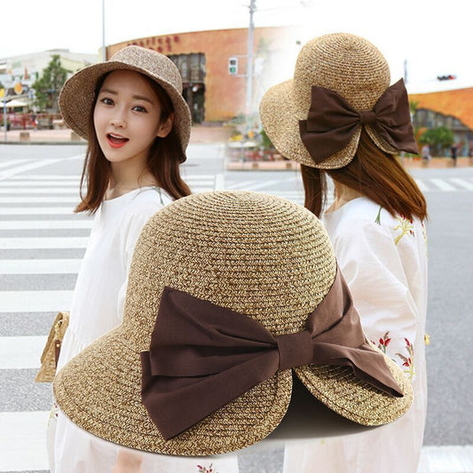 Big Bow Split Sunshade Hat for– Chic Summer Beach Essential