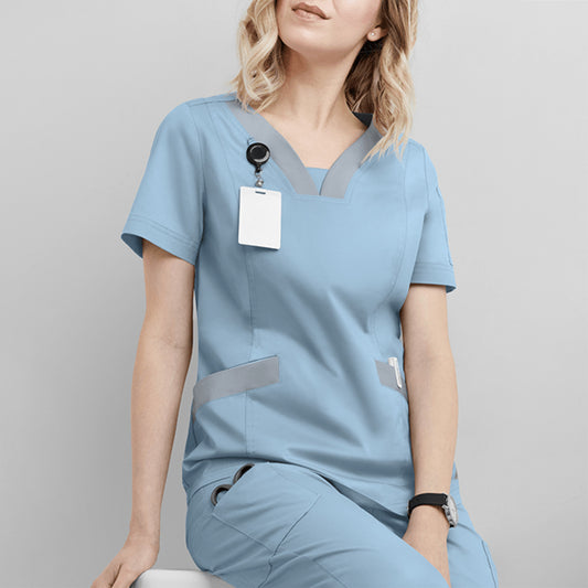 Women’s Scrub Top Short Sleeve – Moisture-Wicking Stretch Nurse Uniform | Medical T-Shirt for Hospital, Clinic & Surgery