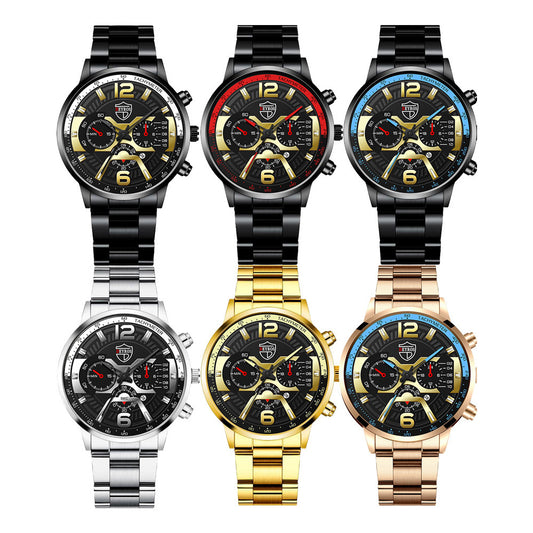 Men's Classic Stainless Steel Date Calendar Quartz Watch