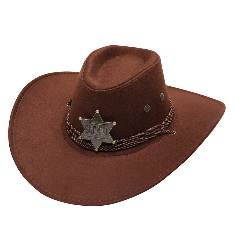American Trend Cowboy Hat – Three Ropes & Feather Detail for Western Style