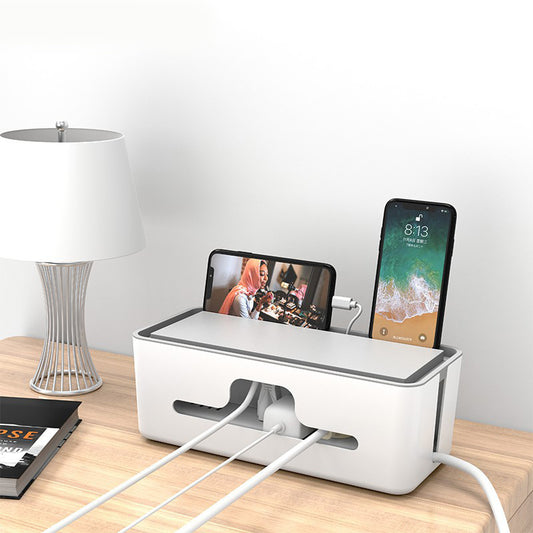 Power Strip Cable Organizer Box, Desktop Cord Management Storage Box, Data Cable and Socket Holder, Patch Panel Wire Concealer