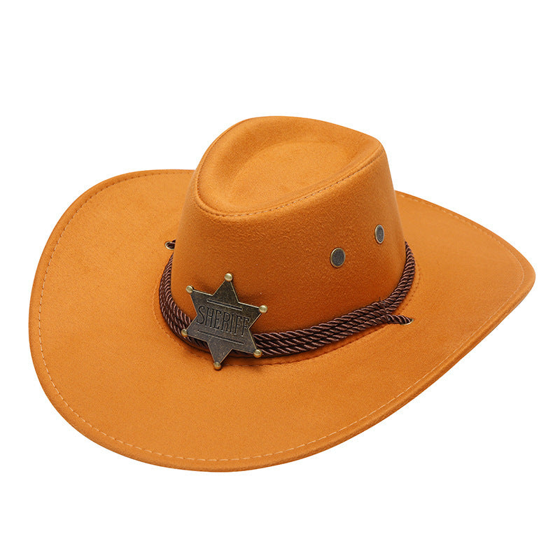 American Trend Cowboy Hat – Three Ropes & Feather Detail for Western Style