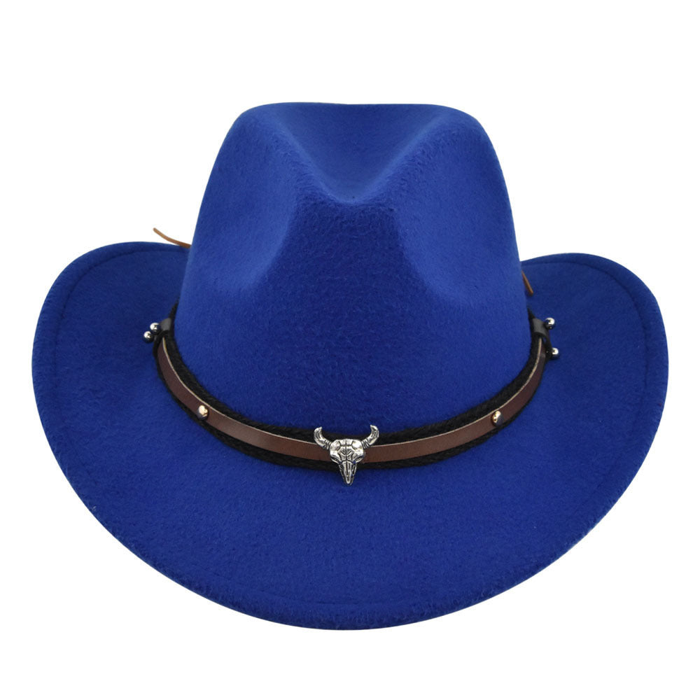 Cow head Western Cowboy Hat – Stylish Cornice Jazz Cap for a Bold Look