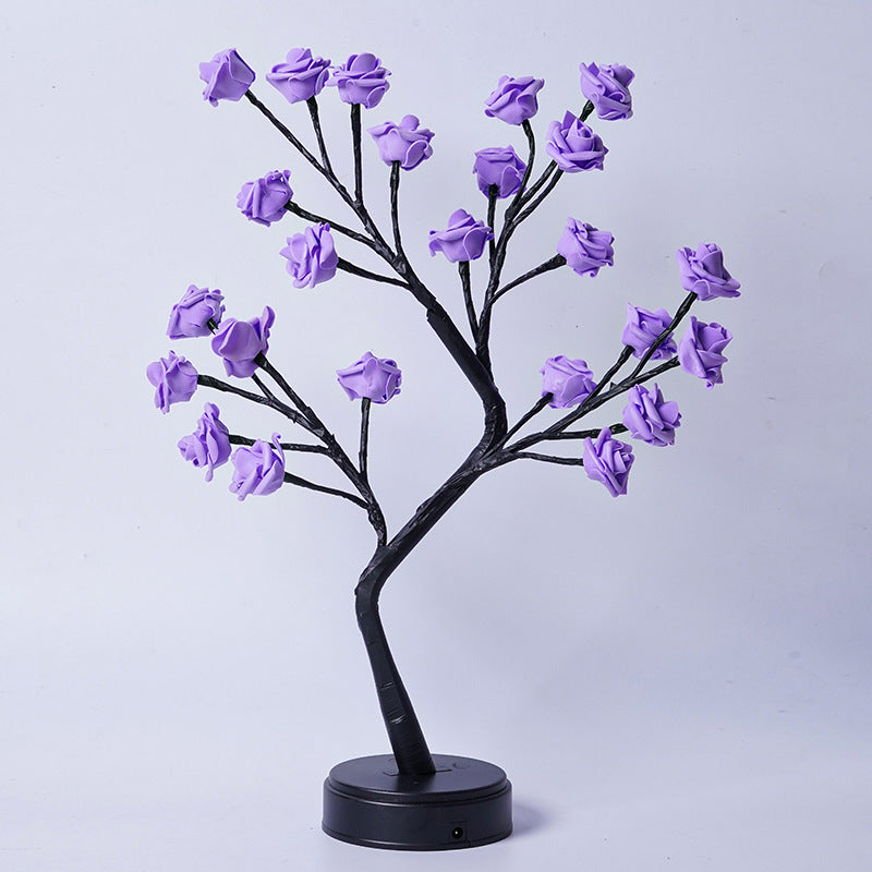 Romantic LED Rose Tree Table Lamp – USB Powered Flower Night Light for Home, Wedding, Valentine’s Day, and Gift Decoration
