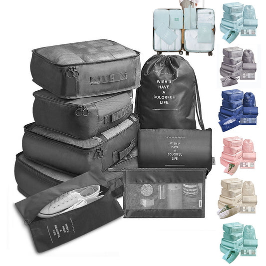 8-Piece Travel Organizer Set – Luggage Divider Packing Cubes for Clothes, Shoes & Toiletries
