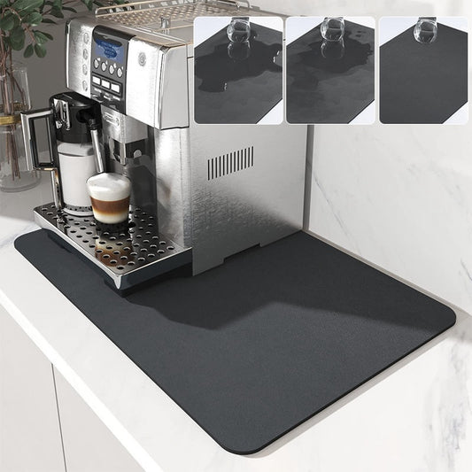 Super Absorbent Rubber Dish Drying Mat – Quick-Dry Drain Pad for Kitchen Counter & Tableware