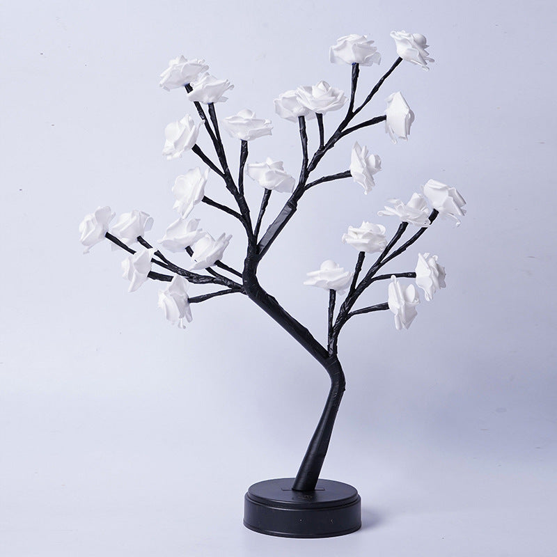 Romantic LED Rose Tree Table Lamp – USB Powered Flower Night Light for Home, Wedding, Valentine’s Day, and Gift Decoration