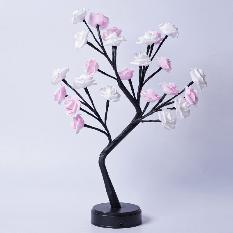 Romantic LED Rose Tree Table Lamp – USB Powered Flower Night Light for Home, Wedding, Valentine’s Day, and Gift Decoration