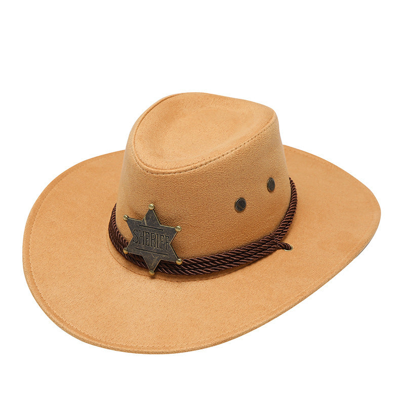 American Trend Cowboy Hat – Three Ropes & Feather Detail for Western Style