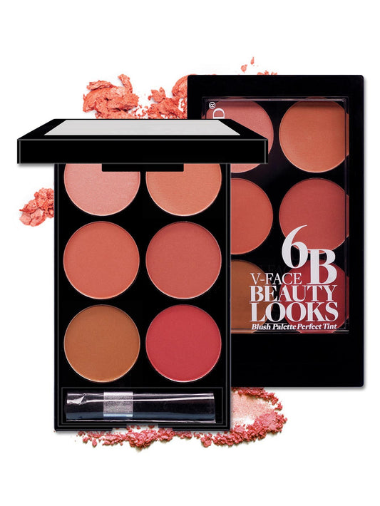 6-Color Blush & Contour Palette – Perfect for Face Sculpting