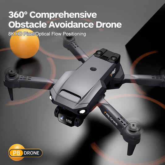 P8 4K Obstacle Avoidance Drone – Foldable Long-Endurance UAV with 360° Sensing & Dual Camera