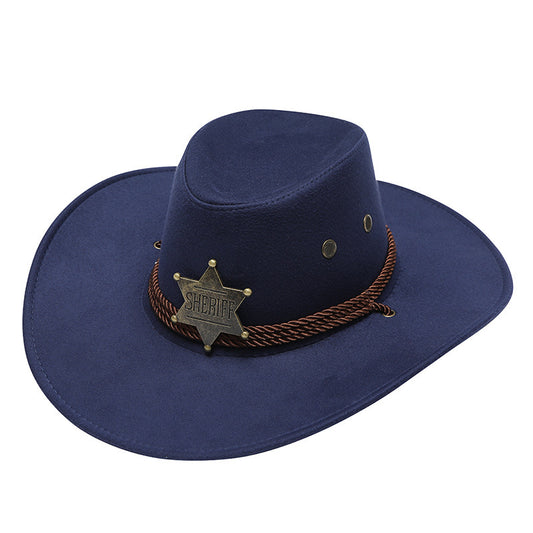 American Trend Cowboy Hat – Three Ropes & Feather Detail for Western Style