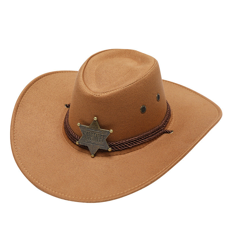 American Trend Cowboy Hat – Three Ropes & Feather Detail for Western Style