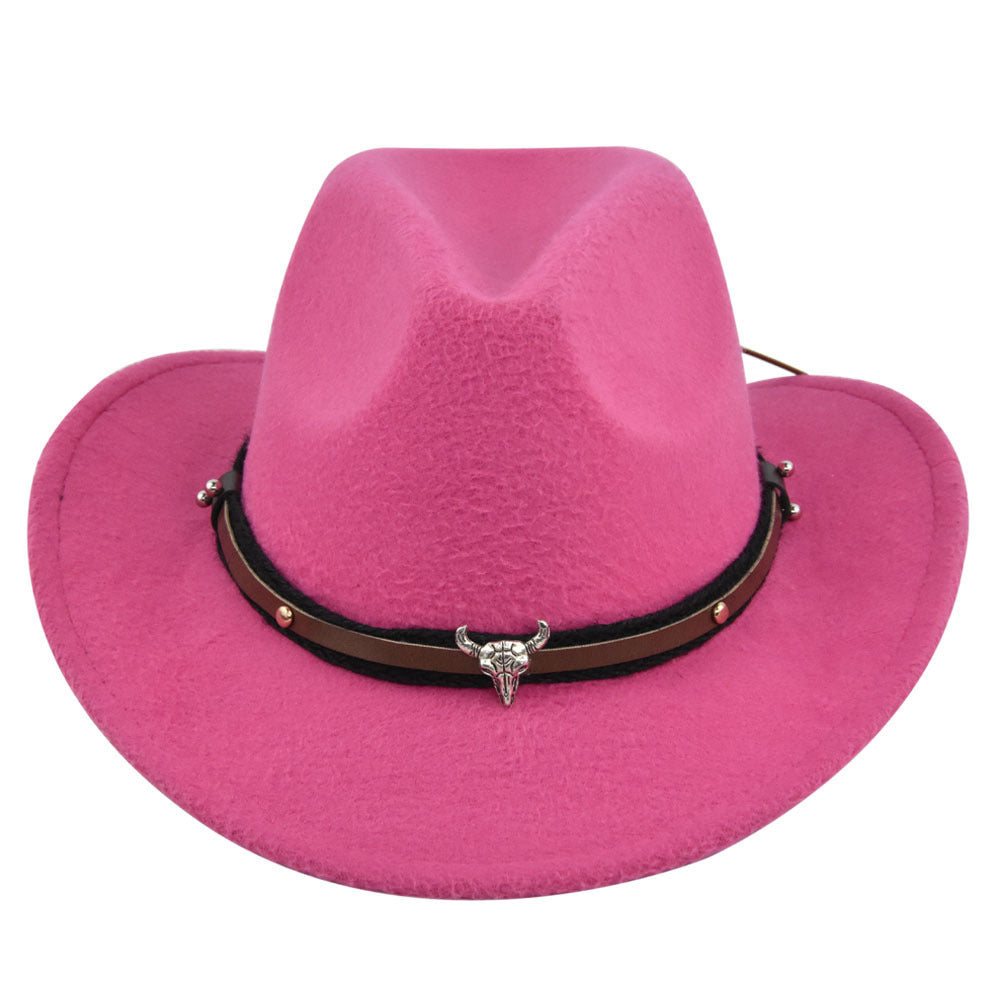 Cow head Western Cowboy Hat – Stylish Cornice Jazz Cap for a Bold Look