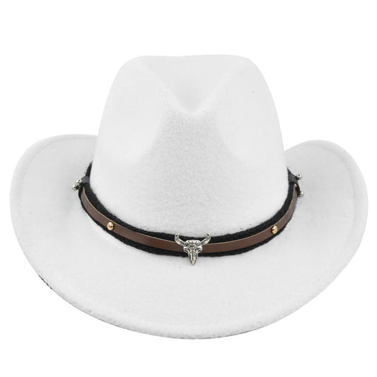 Cow head Western Cowboy Hat – Stylish Cornice Jazz Cap for a Bold Look